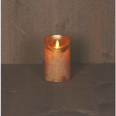 B.O.T. LED KAARS GOUD WAX RUSTIEK BEWEGENDE VLAM 7,5X12,5CM 3XAAA/TIMER