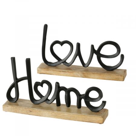 Belettering Love Home, 2 assorti, rechthoek, letter, B 5 cm, H