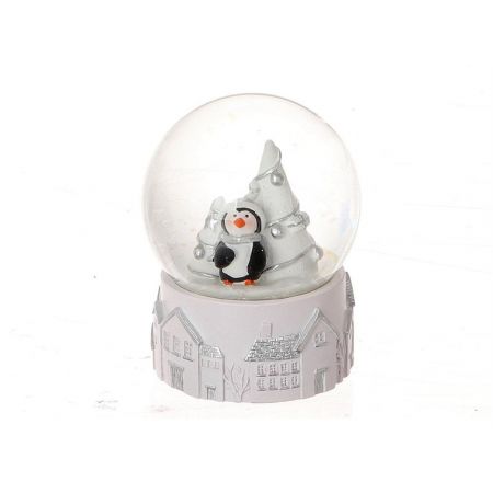 Deco Snow Globe Pinguin LED LR44 d6.5h8.5 White