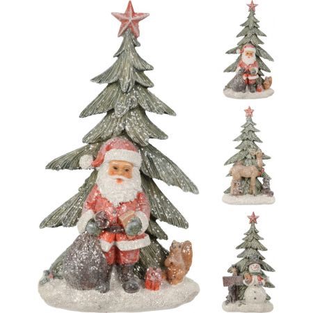 KERSTBOOM MET FIGUUR 24CM 3ASS