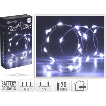 ZILVERDRAAD 20LED WIT BO DISPL