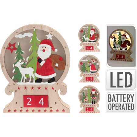 ADVENTSKALENDER KLOK MET LED 3