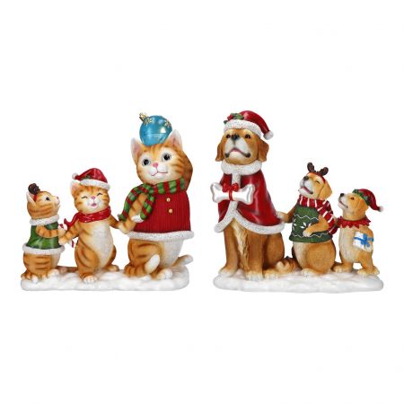 Dog & cat scenery led 2ass poly 
B/O-30x12,5x33cm-LED-multicolor