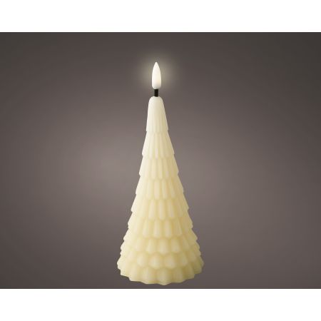 LED kaars boom d7.9h18.6cm creme/warm wit 