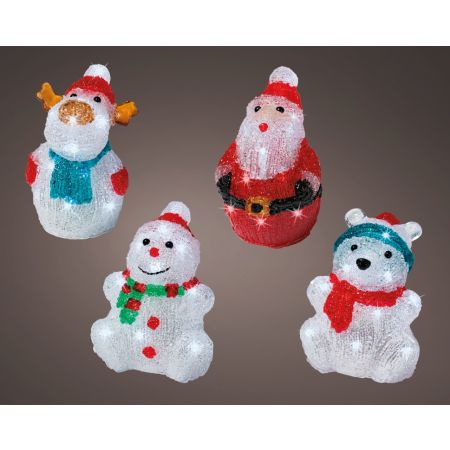 LED acryl kerstfiguren koel wit