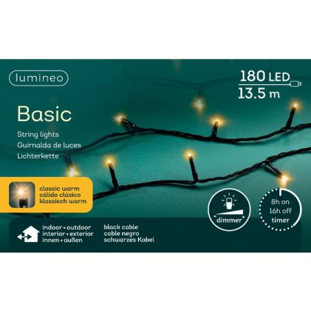 LED basic l13.5m-180LED zwart/klassiek warm