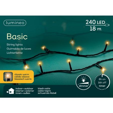 LED basic l18m-240LED zwart/klassiek warm