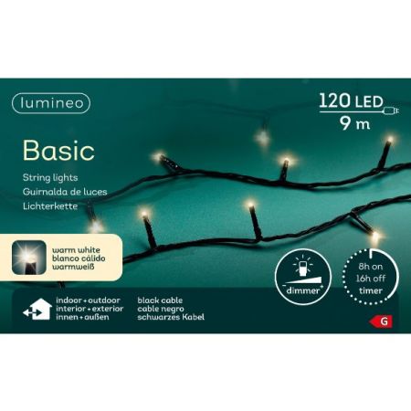 LED basic l9m-120LED zwart/warm wit