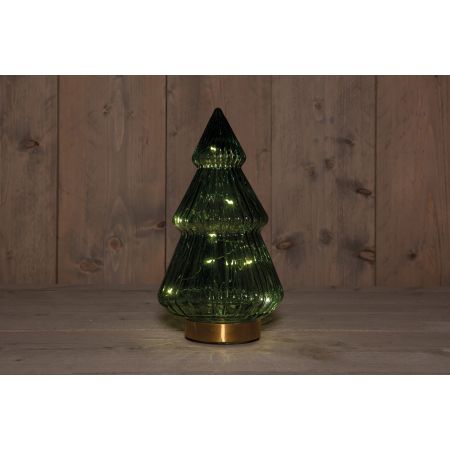 B.O.T. GLAZEN BOOM GROEN 10L MET GOUDEN VOET 15X28,5CM 3XAA MET TIMER