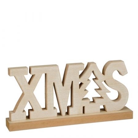 Decoratie kerst grijs FSC Mix - l40xb19xh6cm