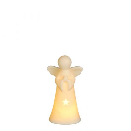 Decoratie engel wit led battery operated - l7xb4,5xh13,5cm