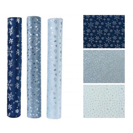 Decostof polyester fluweel 3ass assortie L.200cm x W.35cm x H.0.05cm