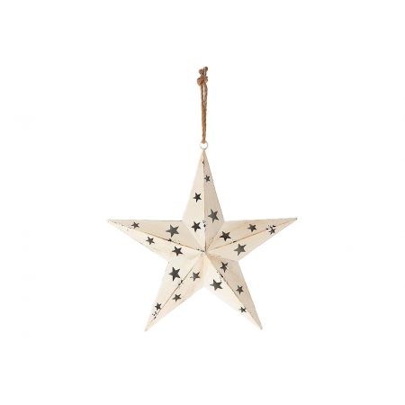 Iron Hollow Star Pendant L77W16H76 White