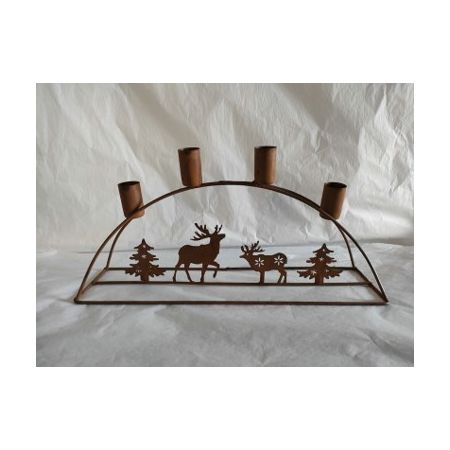 Candleholder Karat Bow 4 Holders L34.8W8.6H16.8 Rusty