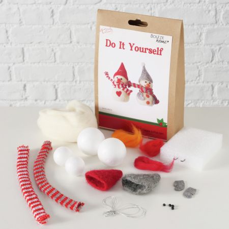 DIY-Knutselset Snowman, Sneeuwpop, H 22 cm, L 15 cm