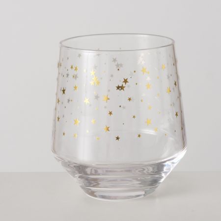 Drinkglas Stars, H 10,5 cm, Helder glas, Effen, Motief, gd, trp