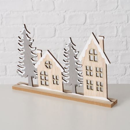 Decoratieve standaard Landschaft, Huis, zlvrden, H 19 cm, Multiplex, Veelkleurig