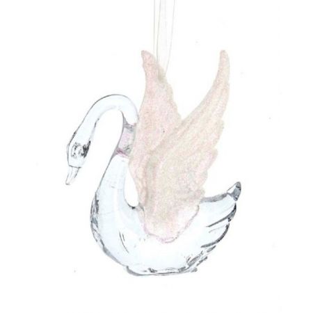 4"ACRYLIC SWAN ORN 2/ASSTD