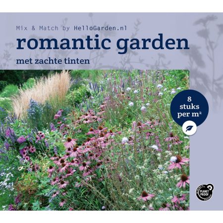 Rood-roze-witte tuin - Borderpakket Romantic Garden 12 m2 (96 vaste planten)