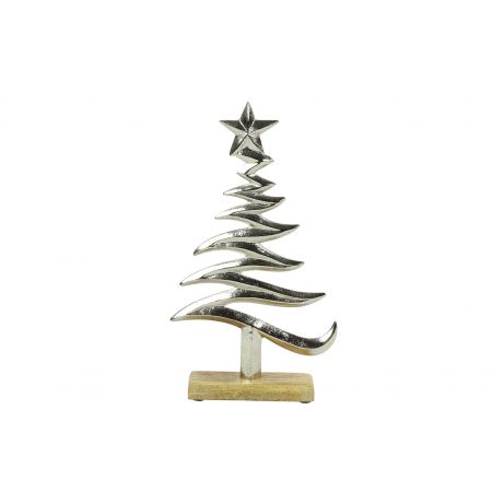 Ornament kerstboom Rohan L zilver