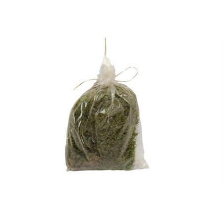 Basic Flat Moss 80gr w.Raffia Bow Nat. Green