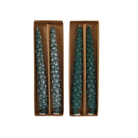 Kaars kerstboom l26b4cm groen 2ST diverse soorten