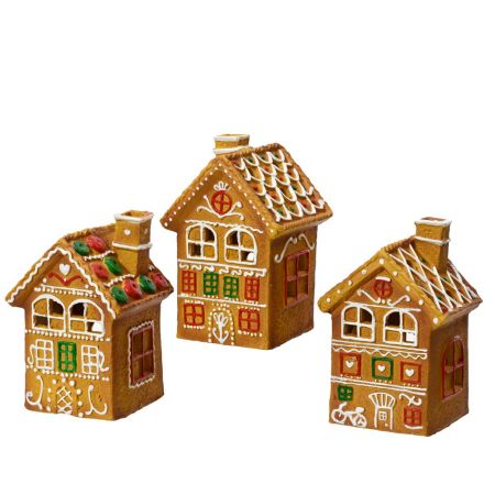 Huis keramiek l11b11h15cm bruin diverse soorten