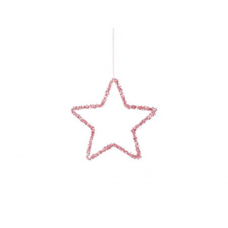 Ornament ster roze - d15cm