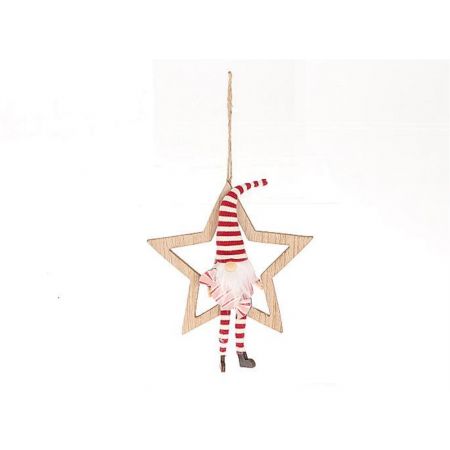 Hang. Gnome Striep Star l16.5w30.0h4.0 Red