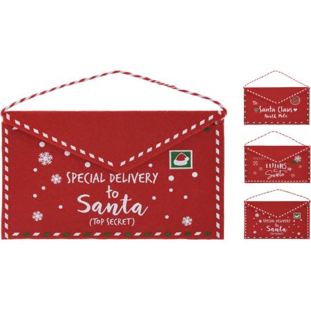 ENVELOP KERST DESIGN 26CM 3ASS