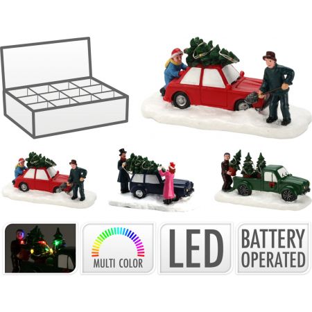 AUTO MET KERSTBOOM LED 13X5X6C