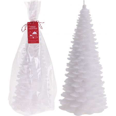 KERSTBOOM KAARS 19CM WIT