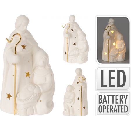 KERSTSTAL FIGUREN LED 15CM WIT