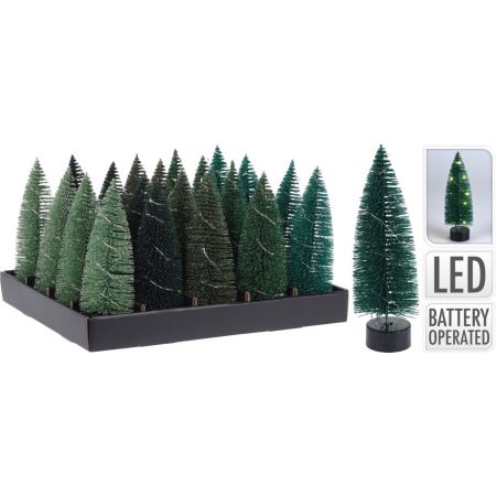 KERSTBOOM MET LED 17CM 5ASS