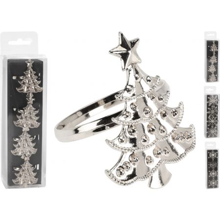 SERVETRING KERST ZILVER SET4