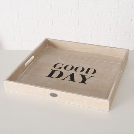 Dienblad Goodday, decoratie, B 48,00 cm, MDF, motief, spreuk/tekst