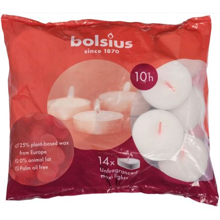 Bolsius maxi theelicht 10u zak 14 stuks