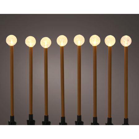 LED stake light l210h20cm 8 stuks zwart/klassiek warm  8ST