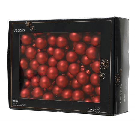 Kerstbal glas drd d3cm rood 12st