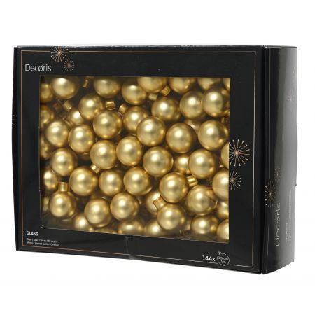 Kerstbal glas drd d3cm goud 12st