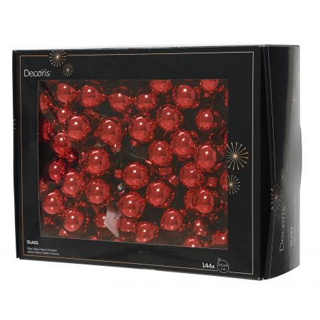 Kerstbal glas drd d3cm rood 12st