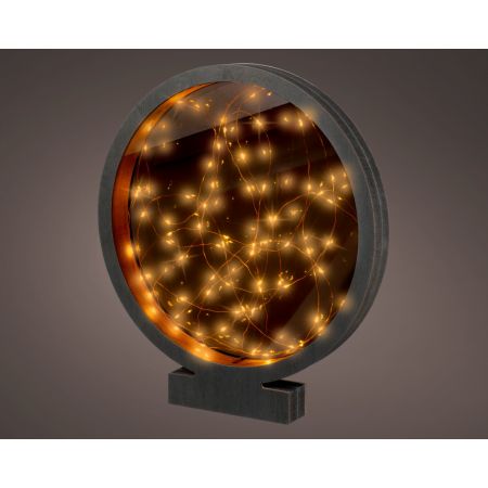 MicroLED lijst cirkel l4b35h39cm zwart/klassiek warm 