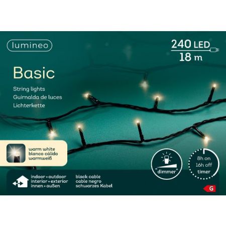 LED basic l18m-240LED zwart/warm wit