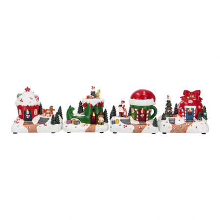 Christmas house 4 ass
19x13,5x16cm,multicolor,led