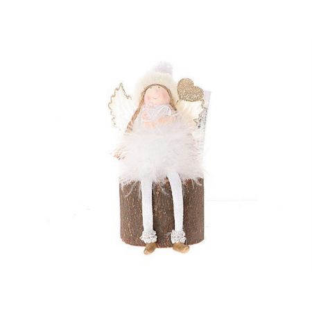 Angel Ada Block L7W10H15 White and Gold