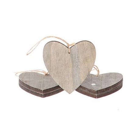 Hanger Essential Heart 5Pcs L-25 W-25 H-0.7 Grey Wash