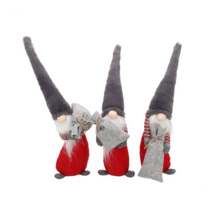 Gnome Slinder w.Bag 3 Ass L11W15H45 Grey