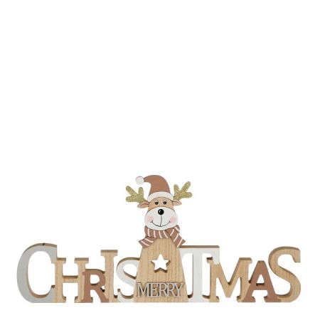 Decoratie christmas bruin FSC Mix - l40xb18,5xh2,5cm