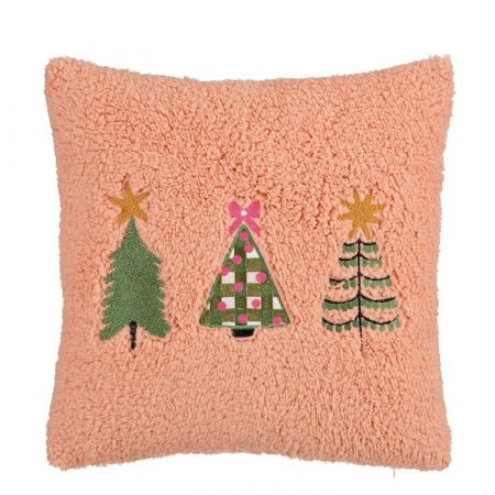 Kussen kerstboom roze - l45xb45xh10cm