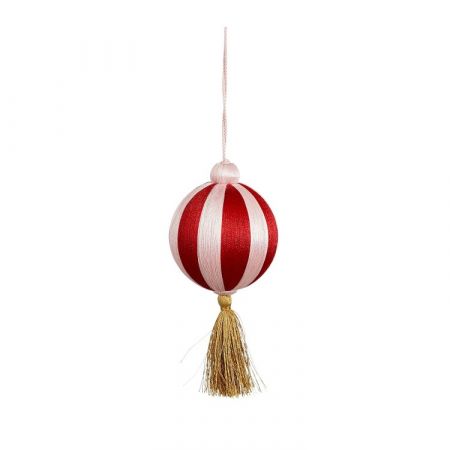 Jolly ornament bal hangkwast recycled plastic rood - h14xd8cm